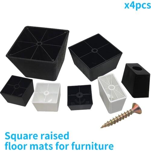 25/38/50/50/93 mm Plastic Square raised Damp Proof Sofa foot table chair foot cushion furniture foot cushion raised foot
