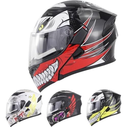 SOMAN Bluetooth Motorcycle Helmet Customs Freak Style Flip Up Helmet DOT Approved Full Face Capacete Men Casco Moto Kask