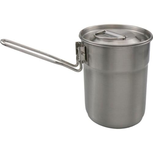 Outdoor Convenient 304 Stainless Steel Coffee Cup With Vented Lid And Foldable Water Cup Light Cooking Pot Camping Coffee Cup