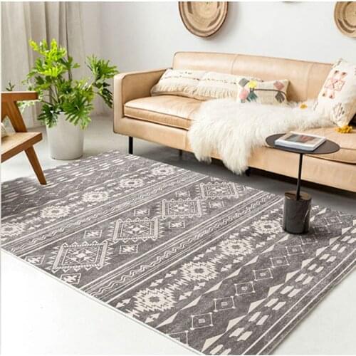 Vintage Morocco Rug For Living Room Bedroom Soft Plush Area Rug Boho Nordic Retro American Carpet Slip Mat Tapis Non Ethnic