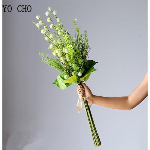 YO CHO Artificial Spring Cypress Branch Flowers Artificial Bouquet Fake flower Bridal Bouquet Decoration Flower for Wedding Home