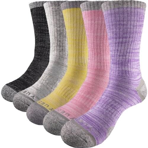 YUEDGE Women 5 Pairs Funny Cute Japanese Harajuku High School Girls Colorful Cotton Cushion Breathable Casual Dress Crew Socks