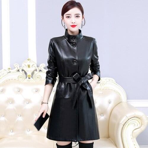 2019 autumn and winter new ladies fashion large size windbreaker stand collar jacket