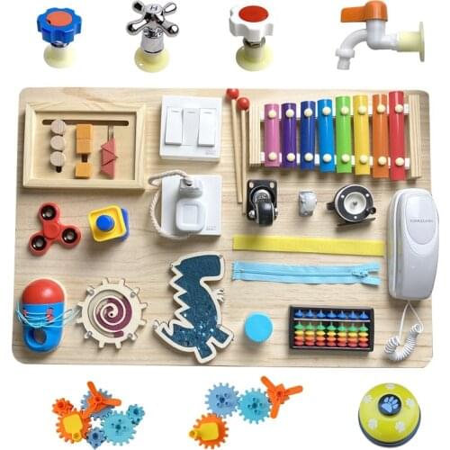 Children Busy Board DIY Toys Motor Skill Latch Lock Cognition Toy Games Parts Baby Montessori Sensory Activity Board Accessories