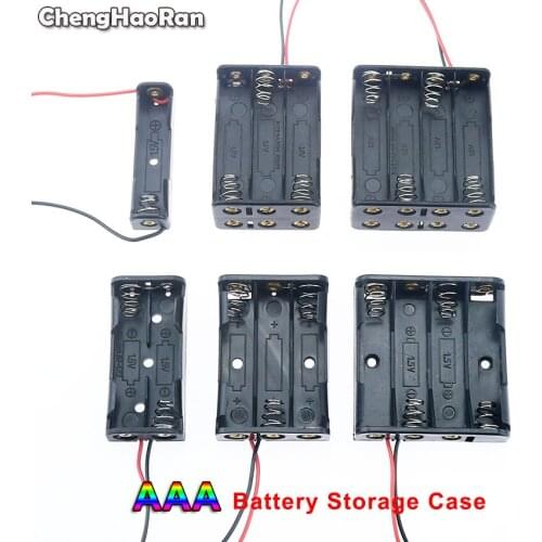 ChengHaoRan 1x 2x 3x 4x 6x 8x AAA Battery Holder Case AAA Storage Box Cable Lead ABS Plastic Black LR3 HR3 Battery Container