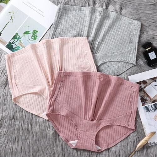 5549# Autumn Winter High Waist Elastic Belly Maternity Panties Cotton Briefs Clothes for Pregnant Women Lace Pregnancy Underwear