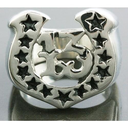 Stainless Steel Star Silver Color Rings PunK Style Hip Hop Finger Ring For Men Women Jewelry