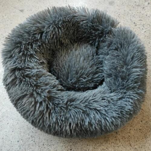 Round Plush Cat Bed House Cat Mat Winter Warm Sleeping Cats Nest Soft Long Plush Dog Basket Pet Cushion for Cats Accessories