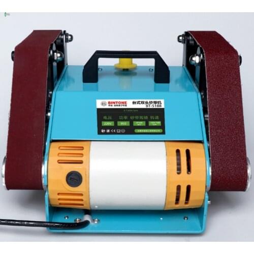 Double-head Shaft Belt Machine Small Grinding Knife Micro Table 220V Woodworking Jade Metal Polishing Machine Grinding Machine