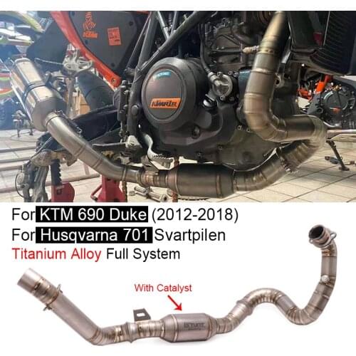 Motorcycle Exhaust Modified Titanium Alloy Catalyst Delete Front Middle Link Pipe Husqvarna 701 For KTM 690 Duke 690 2012-2018