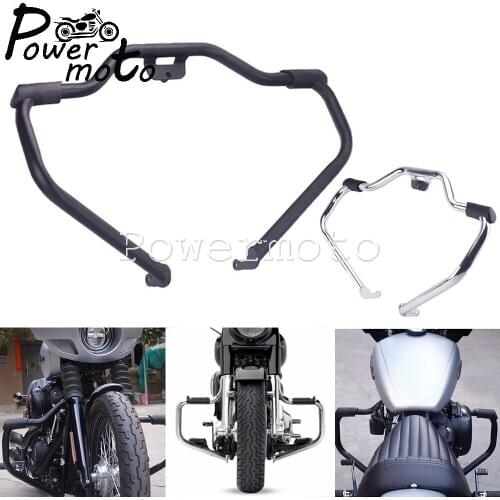 Steel Highway Crash Bar For Harley Softail Slim Fat Street Bob Breakout Low Rider FXLR 18-20 Front Engine Guard Bumper Protector