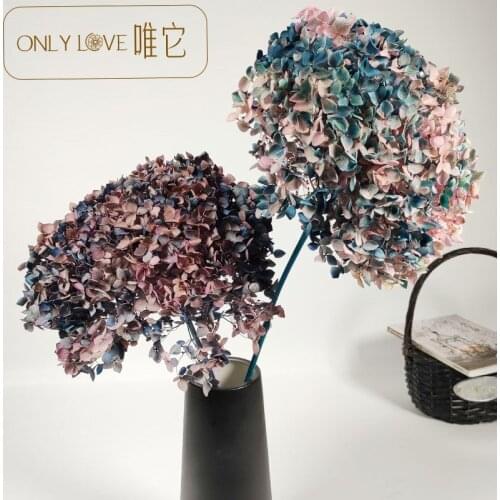 1pcs Dried Hydrangea Flower Bouquet Real Flowers Home Decoration wreath wedding flowers fall decorations farmhouse decor