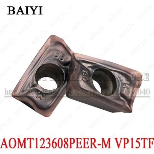 10pcs AOMT123608PEER-M VP15TF AOMT123608PEER M VP15TF Lathe Carbide milling Insert cutter Turning Tools AOMT milling Blade