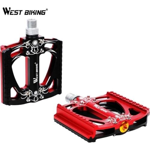 WEST BIKING Ultralight MTB Bicycle Pedal Bike Hollow Pedal Road Cycling Pedals Flat Platform Anti-slip Riding Pedal Bicycle Part