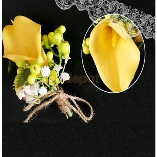 Wedding Ceremony Party Bridal Groom Parents Calla Lily Flower Boutonniere Corsage Flower Girl Groomsman Decoration