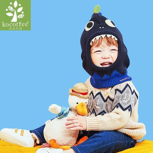 Kocotree Boys Girls Winter Warm Hat Children Cap Skullies Beanie Lovely Character Masked Hood Cap For Kids 1-10 Years Old