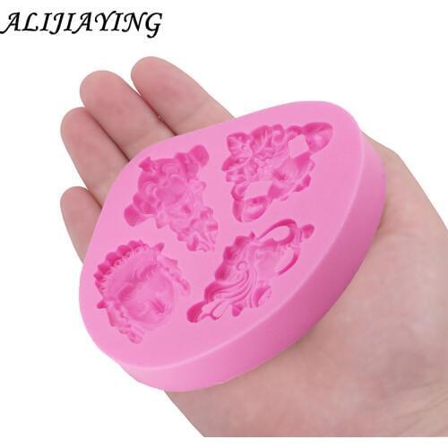 1Pcs Retro European Style Greek Goddess Avata Buddha Head Portrait Cake Decoration Silicone Fondant Sugar Chocolate Mold D0931