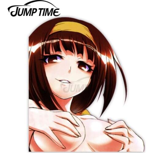 Jump Time Ajimu Najimi 10.1 Cute Anime Girl Peeker Vinyl Decal Window Waifu Car Stickers
