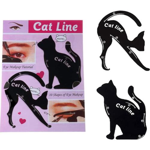 2Pcs/Set New Eyeline Stencil Cat Line Eye Makeup Template Durable Silicone Multifunction Eyeshadow Guide Beauty Makeup Tools