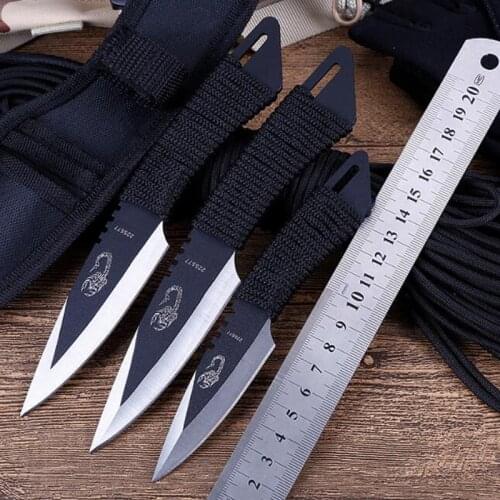 [3pcs/Set] Tactical Knife Fixed Blade Pocket Knife Survival Outdoor Hunting Knives Camping Knives Knife EDC Tools With Sheath