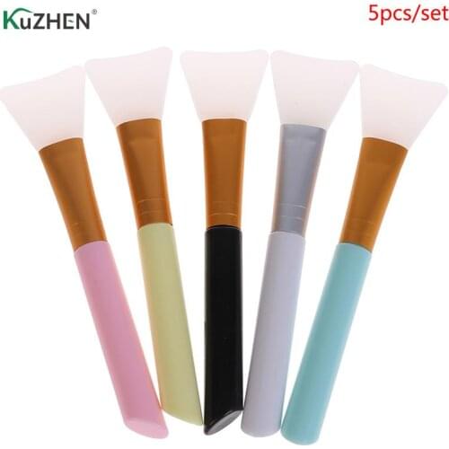 5pcs/set Easy To Peel DIY Tools Face Mask Crystal Glue Brush 5 Color Silicone Brush UV Epoxy Gel Glue Resin Jewelry Making Tools