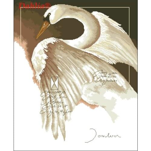 White swan Animal Needlework counted Arts Crafts Embroidery for DIY Cross Stitch Kits 14CT Unprinted Home Decor Handmade