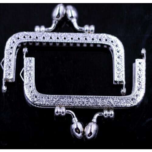 Bronze/Silver Tone 8.5/10.5/12.5cm Square Metal Coin Purse Frame Kiss Clasp Wallet Buckle Clutch DIY Handmade Handle Replacement