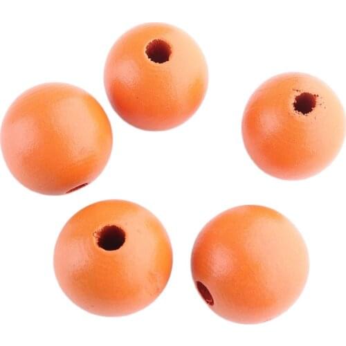 Orange wood bead 24mm Fashion charm Round Spacer Beads Eco-Friendly Natural Wooden Beads perle en bois DIY Handmade Accessories