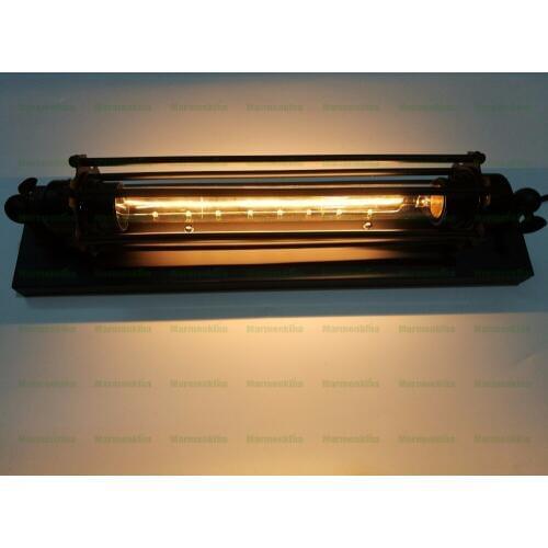 Black retro creative industrial wind iron art flute wall lamp bedside balcony staircase lights