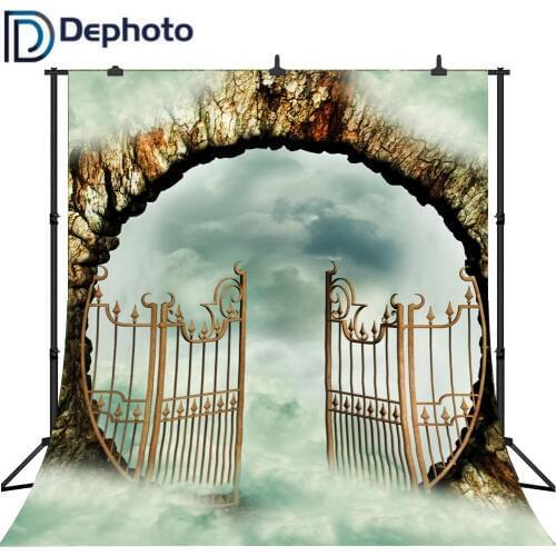 Dephoto Fairy Tale Fantasy Cloud Sky Door Children Photo Backgrounds Customized Digital Photography Backdrops For Photo Studio