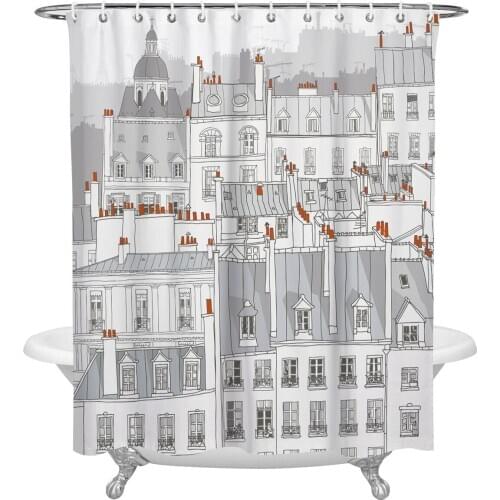 House Window Chimney Shower Curtain Home Decoration Bathroom Item Bathroom Waterproof Shower Curtain