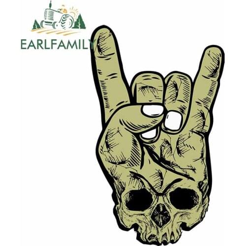 EARLFAMILY 13cm x 8.1cm For Heavy Metal Skull Car Stickers Anime Decal Waterproof Vinyl Car Wrap Graffiti Sticker Decoration
