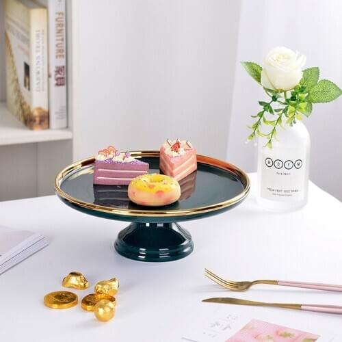 European ceramic cake stand green afternoon tea dessert stand wedding birthday cake dessert display stand tray