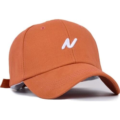N Letter Embroidery Cotton Casquette Baseball Cap Adjustable Snapback Hats for Men and Women 198