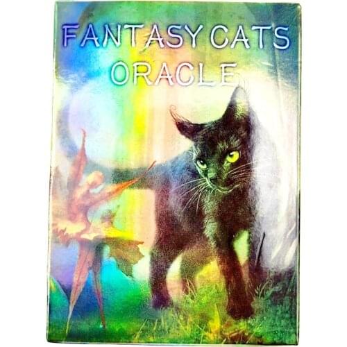 FANTASY CATS Oracle Cards Full English Classic Board Games Cards Imaginative Oracle Divination Desk Game Tarot Cards With PDF
