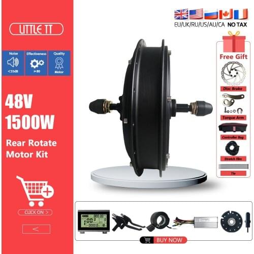 Ebike Motor Kit 48V 1500W Brushless Electric Bike Rear Rotate Hub Motor Wheel 45-50KM Speed For Electric Bicycle Conversion Kit