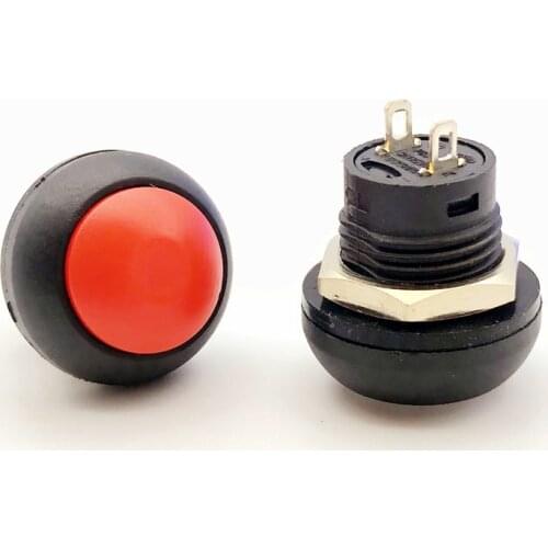 6Pcs PBS-33b 2Pin Mini Switch 12mm 12V 1A Waterproof Momentary Button Switch Self-reset Non-locking Horn Switch Round
