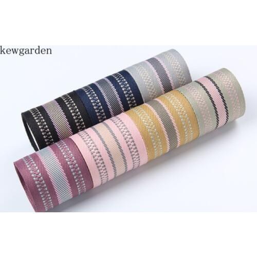 Kewgarden Wholesale 38mm 25mm 16mm 10mm Color Matching Stripe Satin Ribbons Handmade Tape DIY Bowknot Ribbon Riband 50y/lot