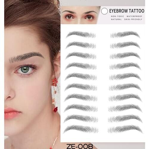 Makeup Waterproof Eyebrow Tattoo Sticker Long Lasting Natural Fake Eyebrow Lamination Cosmetics 4D Hair Like Eyebrows Sticker