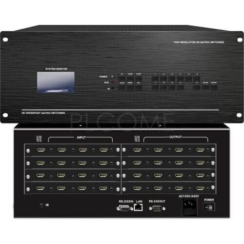 Max. 16 Ch HDMI Matrix Switch Modular Slot Cards DVI VGA AV YPbPr HD-SDI HD 1080P 3D Video RS232 IR