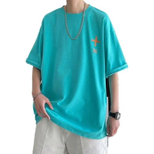 Fashion New Plain Casual Loose Men T-Shirt Summer Simple Style Pure Color High Quality Clothes Harajuku Short Sleeve Couple Tops