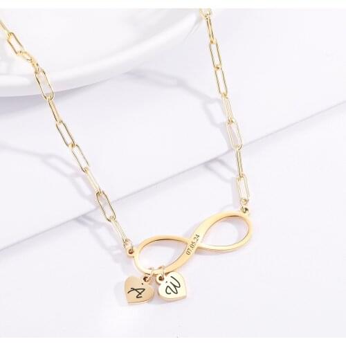 MYDIY Infinity Heart Necklace Stainless Steel Plated Infinite Pendant Birthdays Valentines Day Mothers Day Anniversary Gift