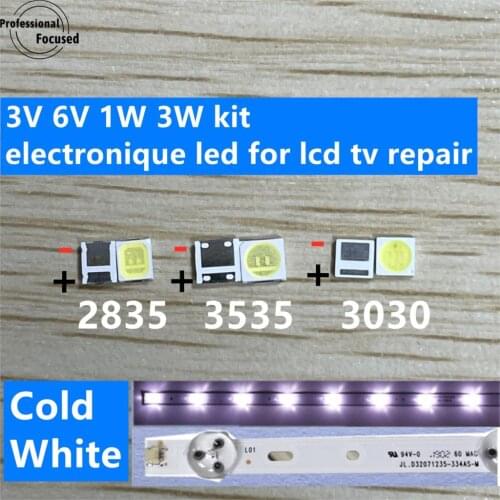 100pcs For WOOREE LED 3535 Light Beads Cool white 3V 1.85W LED LCD TV Backlight LED Backlight TV Application WM35E1F-YR07-eB