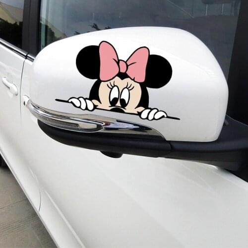 2 Pcs Mickey Mouse Car Sticker Disney Home Decoration Apply To Wall Stick Suitcase Sticke Cartoon Anime Figure Auto Stickers