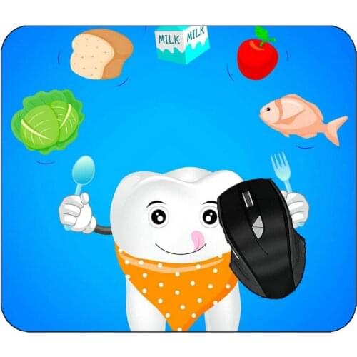 Office Mouse Pad Teeth Food Non-Slip Rubber Mousepad