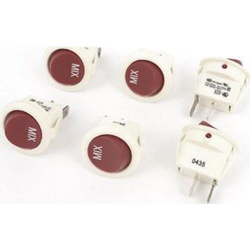 NEW!6 Pcs SPST 2 Pin Soldering Momentary Action Plastic Boat Rocker Switch