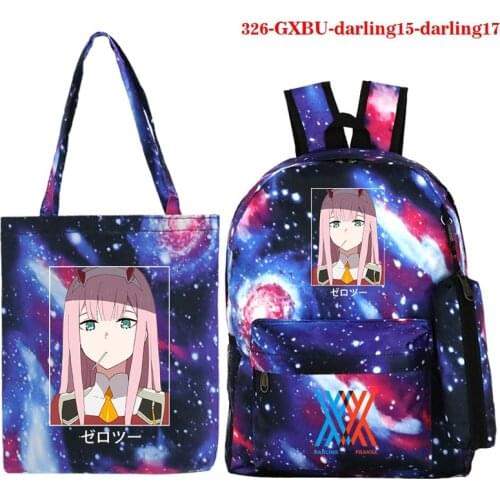 Zero TWO School Bags for Girls Teenagers Backpack Darling in the franxx anime Women Bookbags Middle High College Teen Schoolbag