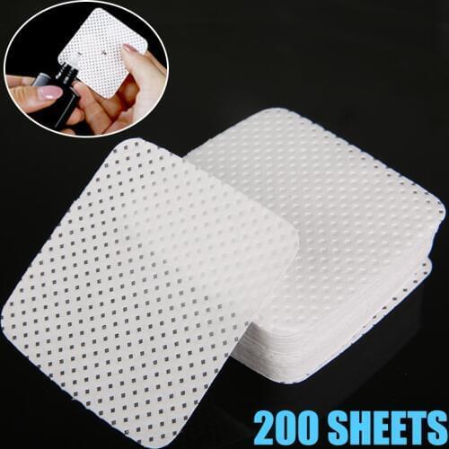 200 Sheets Disposable Eyelash Extension Glue Removing Cotton Pads Bottle Mouth Wipes Patches Makeup Cosmetic Cleaning Tools