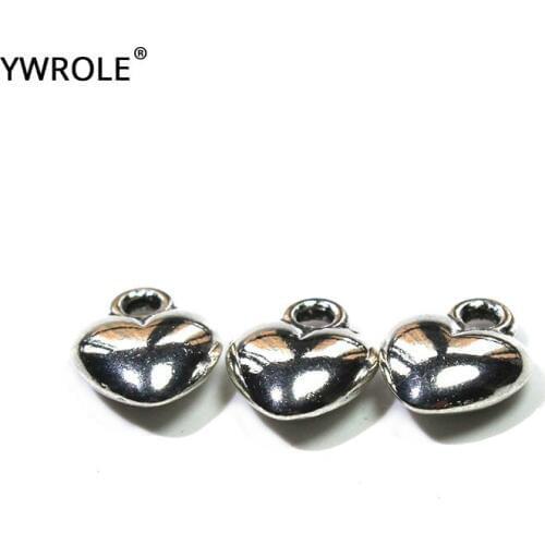 Wholesale 20/50 PCS Lots Glaze Zinc Alloy Charms DIY Heart Shape Pendant Bracelet Necklace Earring For Jewelry Making 9*12 mm