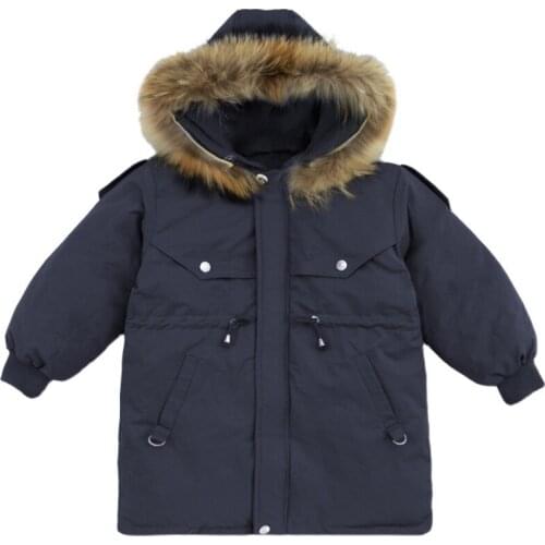 Girls' Coats Boys' Clothing For 2021 Winter New Mid-length Cotton-padded Jacket Childrens Thick Jacket Kids Padded Sweatshirt